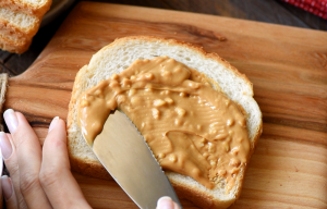 alt=A spread of peanut butter jam